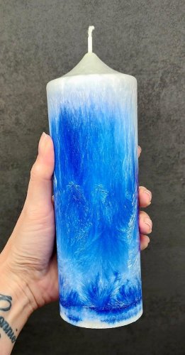 Andělská svíčka PŘICHÁZEJÍCÍ ENERGIE - ve tmě vršek svítí sám💥Citronová tráva